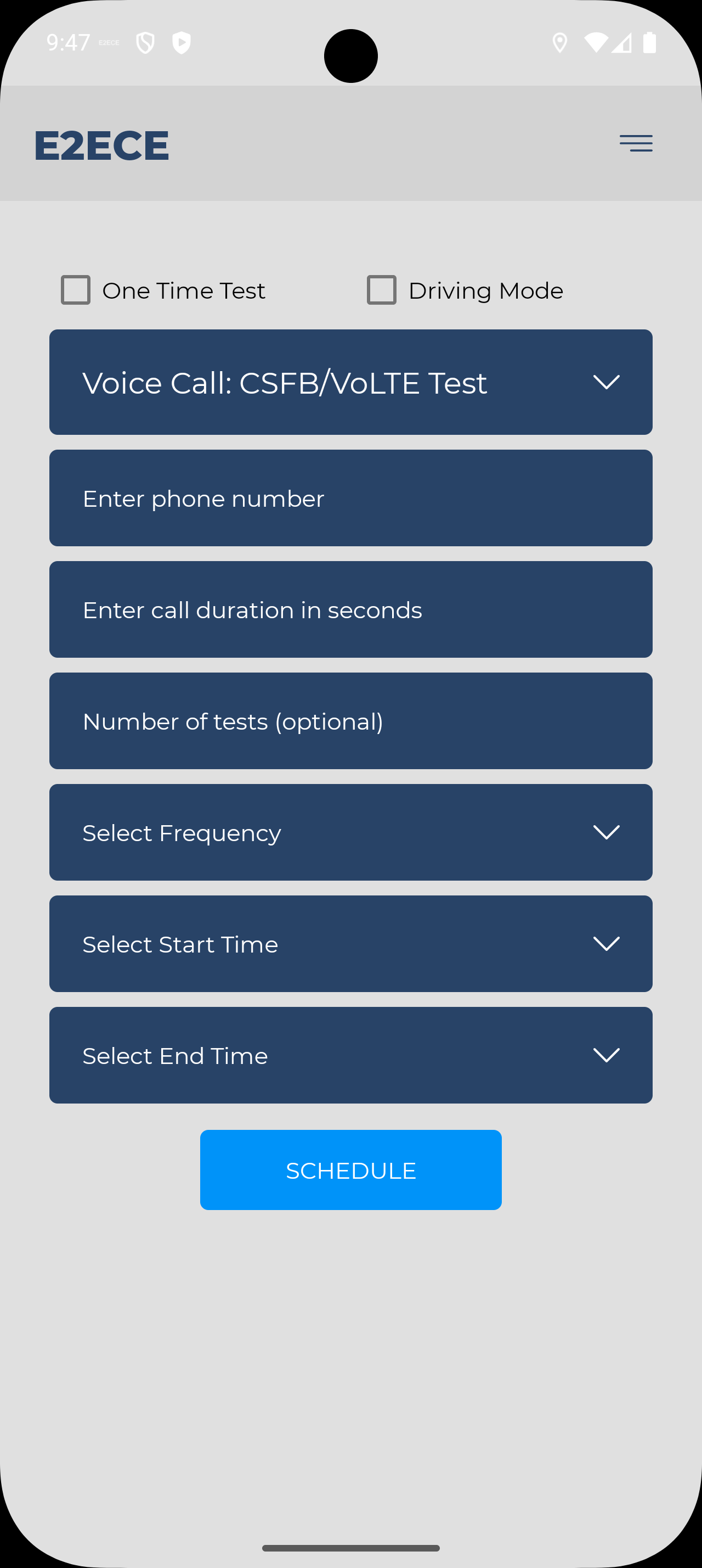 Bridge2e E2ECE: Android Network Experience Test App